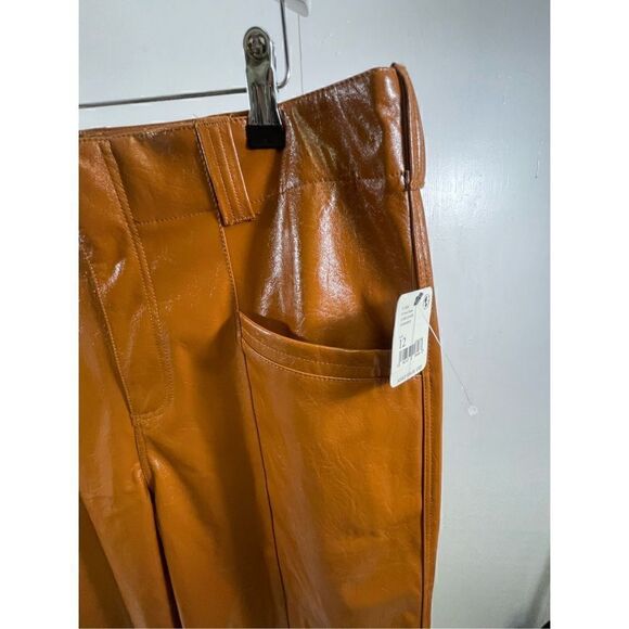 Free People NWT Faux Patent Leather Twin Flame Pants Size 12 - Picture 3 of 10